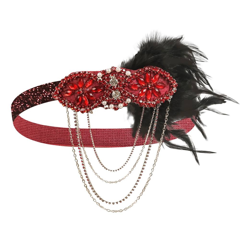 1920s Vintage Headband Exaggerated Feather Hair Band Halloween Banquet Ball Accessories Wedding Headwear Hair Accessories