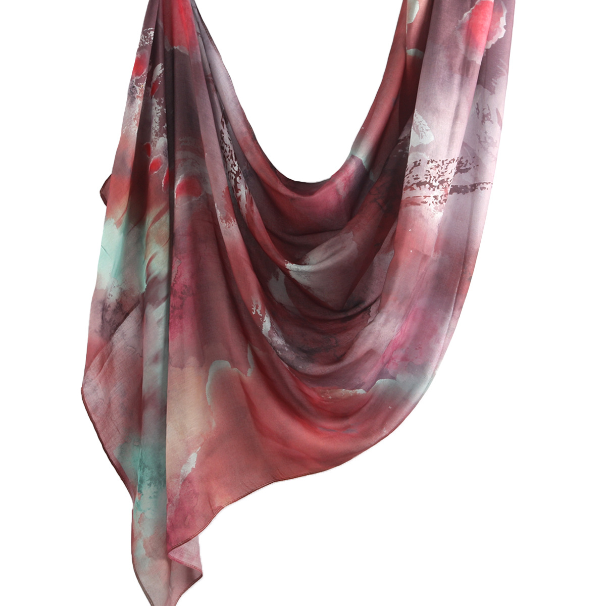 Picture of Best-Selling Watercolor Tie-Dye Cotton Scarf Arabian Satin Polyester Long Scarf Turkish Middle Eastern Scarf