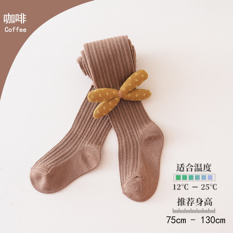 Picture of 0-10 years old children's pantyhose wholesale spring and autumn girls' pantyhose Class a cotton dragonfly wings knot children's pantyhose
