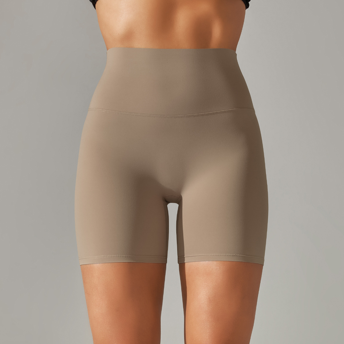 Picture of Spring and Summer New Solid Color Yoga Shorts Double-Sided Brushed Tight-Fitting High-Waist Elastic Sports Fitness Three-Point Yoga Pants for Women