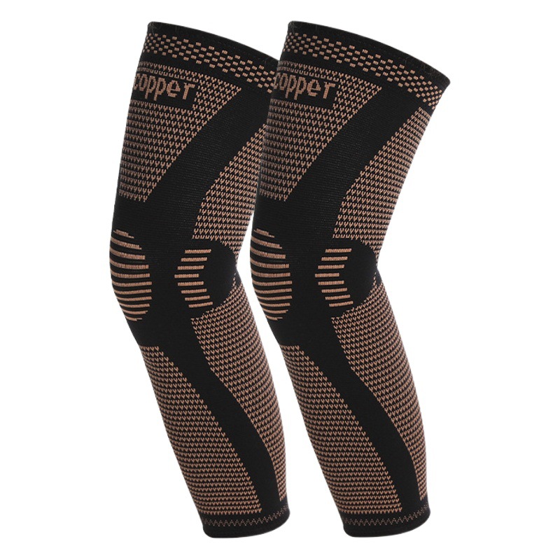 Cross-Border Sports Knee Pads, Nylon Long Warm Leg Pads, Four-Sided Elastic Compression Knee Pads, Foot Basket Volleyball Sports Leg Pads