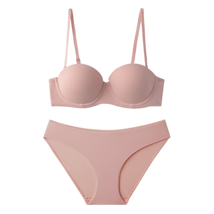 Underwear half cup suit seamless gathered small chest anti-sagging ladies soft steel ring thin adjustable bra wholesale