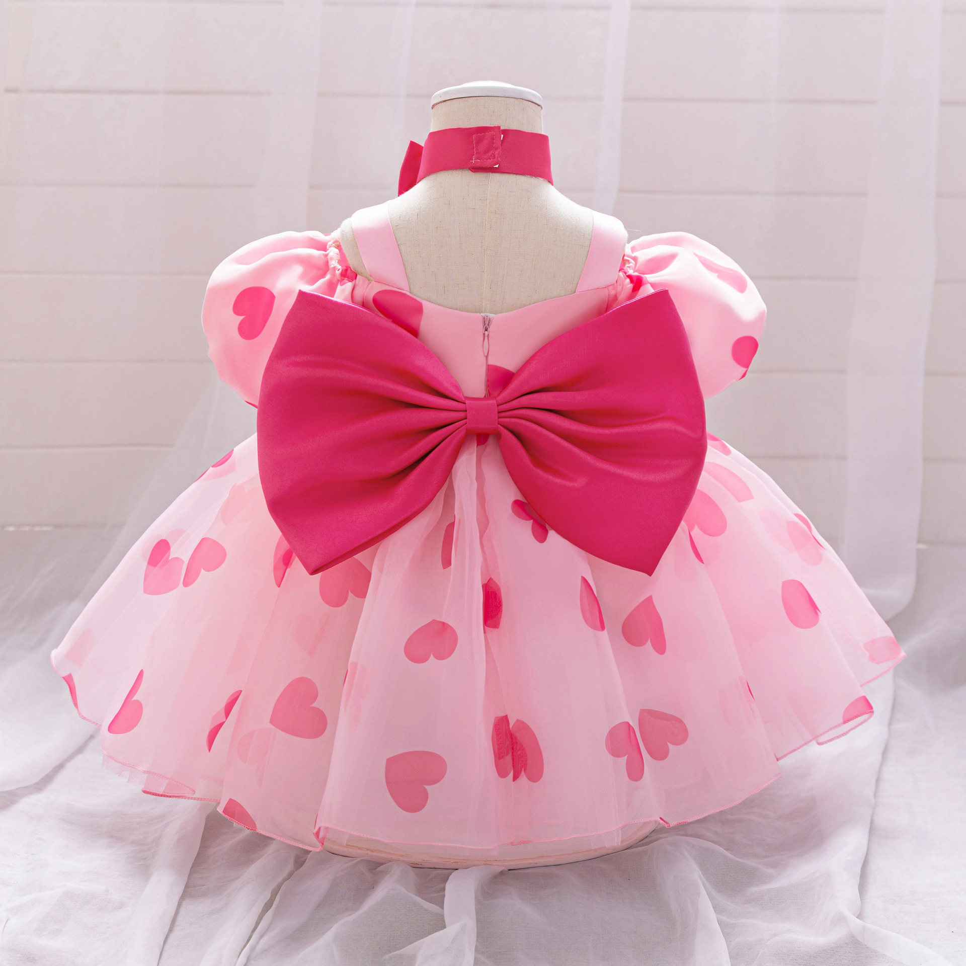Picture of Cross-border Girl's Dress Pontu Dress COS Minnie Mickey Children's Princess Dress Mesh Dot Bow dress