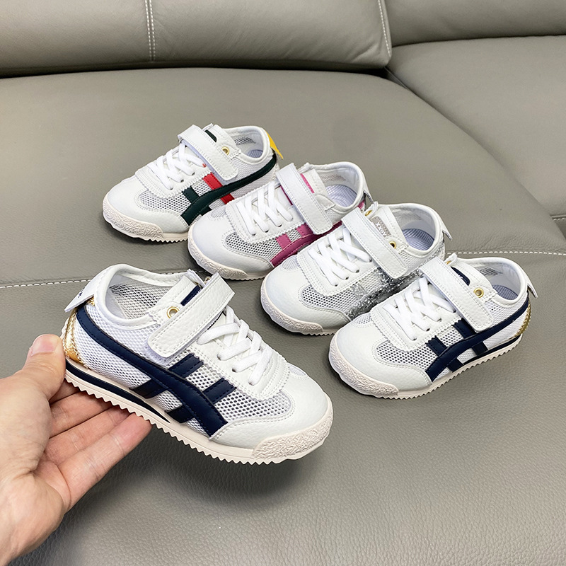 Genuine Leather Kidsren's White Shoes 2025 Summer New Girls Mesh Breathable Single Mesh Sports Shoes Spring & Fall Boys' Sneakers