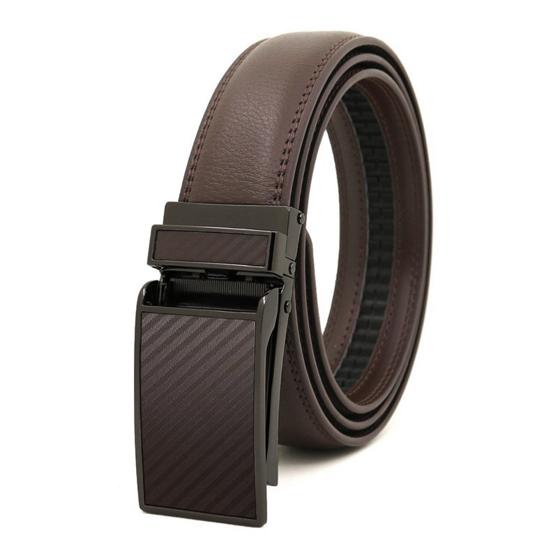 Picture of Japanese and Korean men's automatic buckle belt reverse pull buckle two-layer cowhide leather belt business Foreign Trade factory wholesale