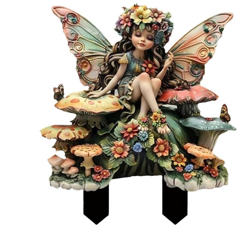 Cross-Border Hot-Selling Plug-In Elf Fairy Park Courtyard Garden Acrylic Decorations Creative Decorations