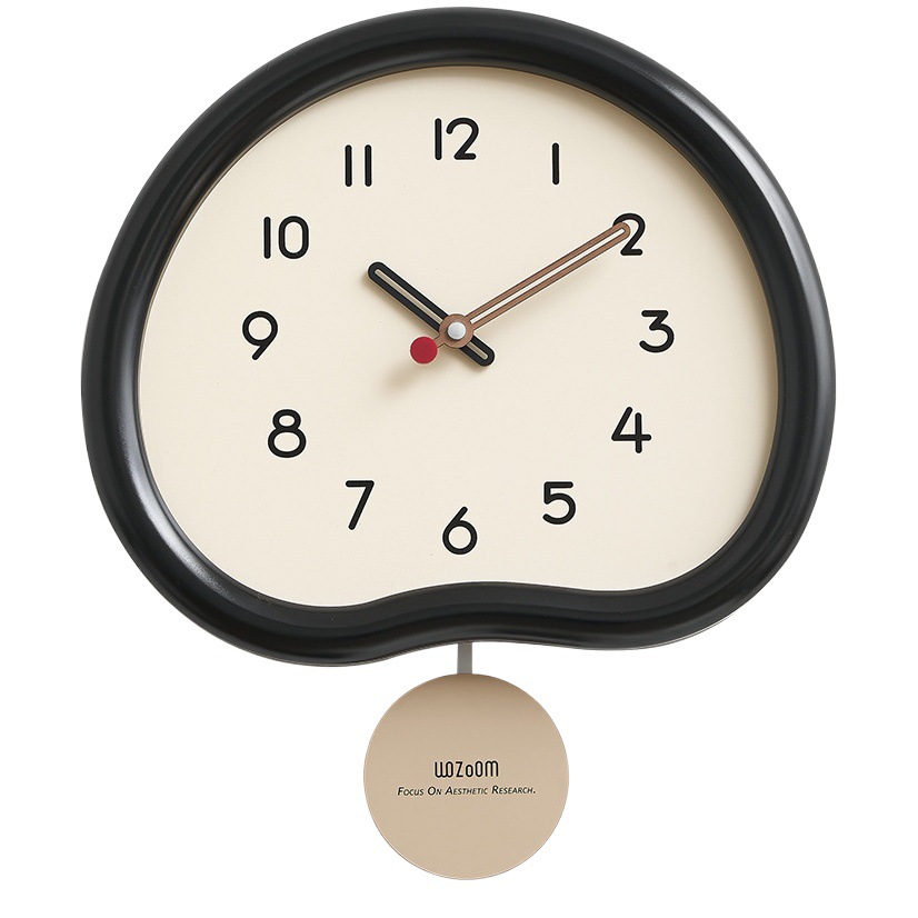 Wozoom House Quasi Punch-Free Living Room Wall Clock 2024 New Internet Celebrity Swing Creative Clock Modern Simple Clock
