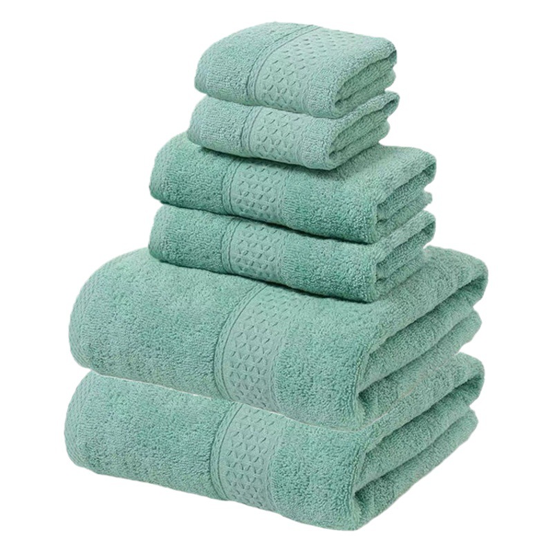 Towel six-piece set Amazon dedicated 12-color pure cotton bath towel hotel bathroom foreign trade combination towel set