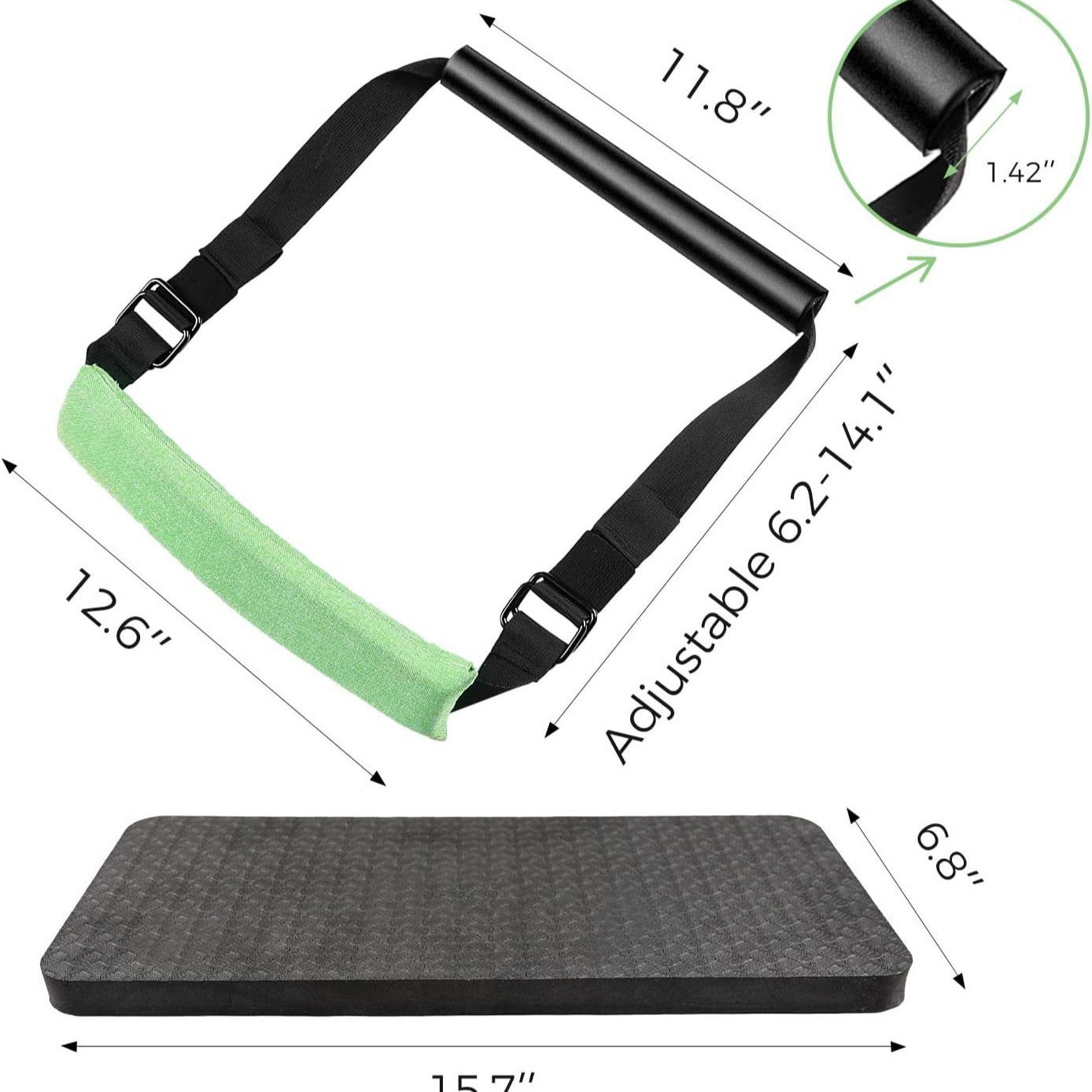 Picture of Sit-Up Assist Belt Abdominal Muscle Exerciser Adjustable Crunch Belt Kneeling Pad Push-Up Training Fitness Comfortable and Portable