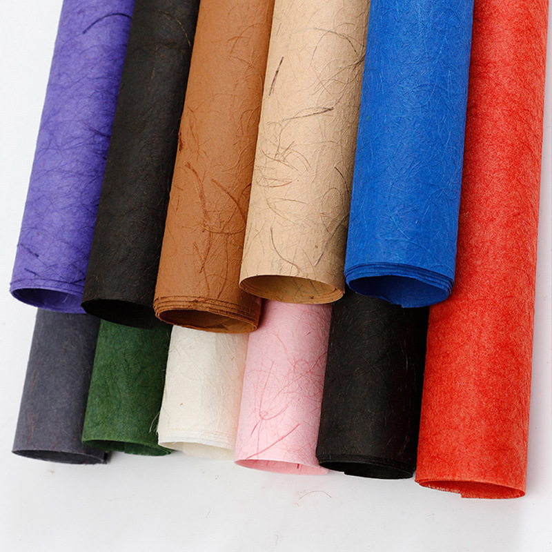 Flower Love Hemp Fiber Paper High Texturous Fantasy Macaron Paper Handmade Diy Bag Flower Art Paper Waterproof Thickening