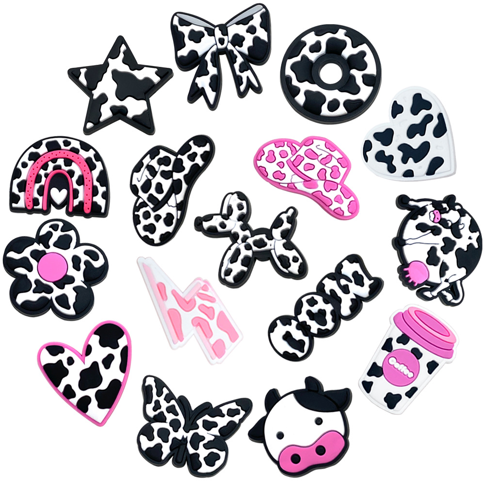 Picture of cartoon cow series hole shoes shoes flower accessories hole shoes diy accessories pvc plastic drop shoe buckle
