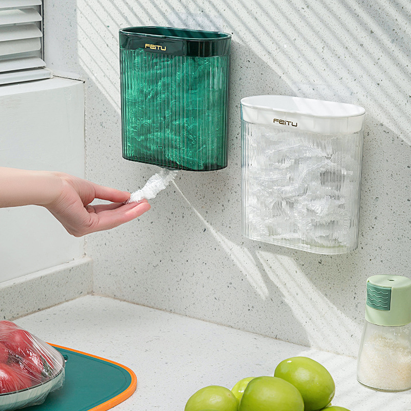 Picture of Dust-proof Restaurant Fresh-keeping Bag Storage Box Wall-mounted Exposable Kitchen Large Capacity Disposable Film Cover Storage Box