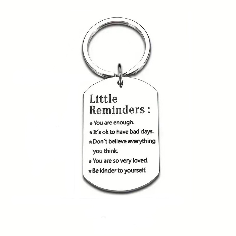 Cross-border military card lettering Little Reminders enough inspirational creative birthday stainless steel keychain