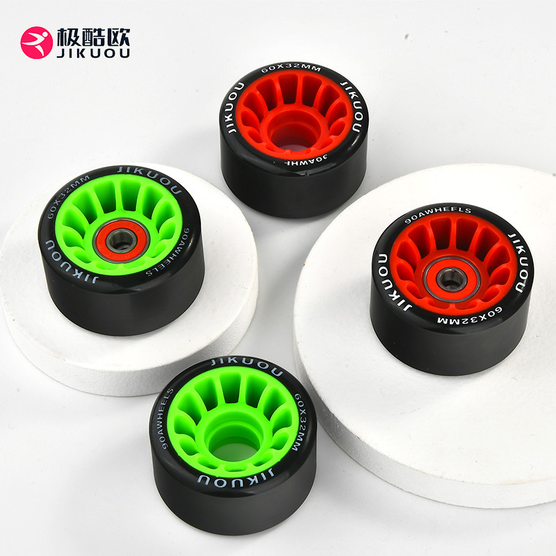 Roller skates double row special wheels roller skates four-wheel smooth pattern roller skates wear-resistant brush Street universal wheels