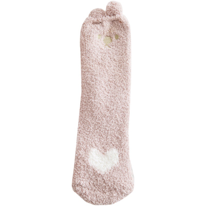 Coral Velvet Socks Women's Short Tube Socks Autumn and Winter Velvet Thickened Warm Japanese Sleeping Adult Cute Towel Socks