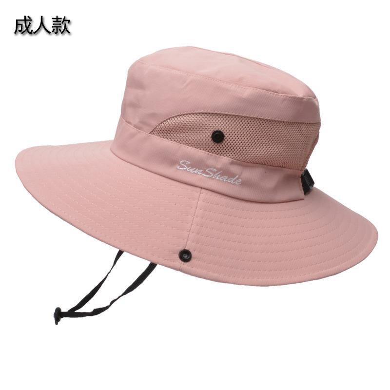 Picture of Cross-Border Summer Women's Outdoor Sun Hat Ponytail Hole Fisherman Hat Sun Protection Sun Hat Breathable Mountaineering Hat Parent-Child Style