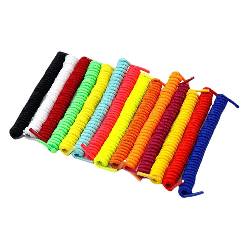 Kuro Gold Round Pure Color Polyester Spring Shoelaces Stretchable Instant Noodles Shoelaces Sports Shoes Sneakers DIY Decorations