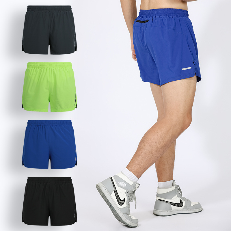 European and American muscle sports shorts men's training fitness shorts color printed LOGO group running pants three pants