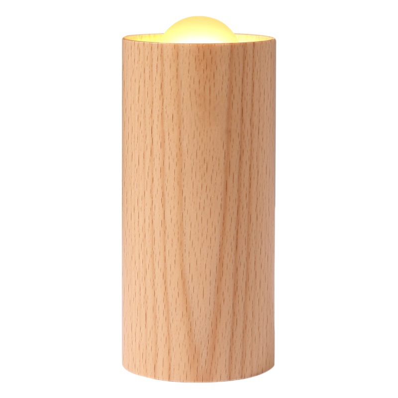 Simple Wooden Candle Light USB Charging Airflow Blow Control Light Home Decoration Ornaments Bedroom led Bedside Night Light