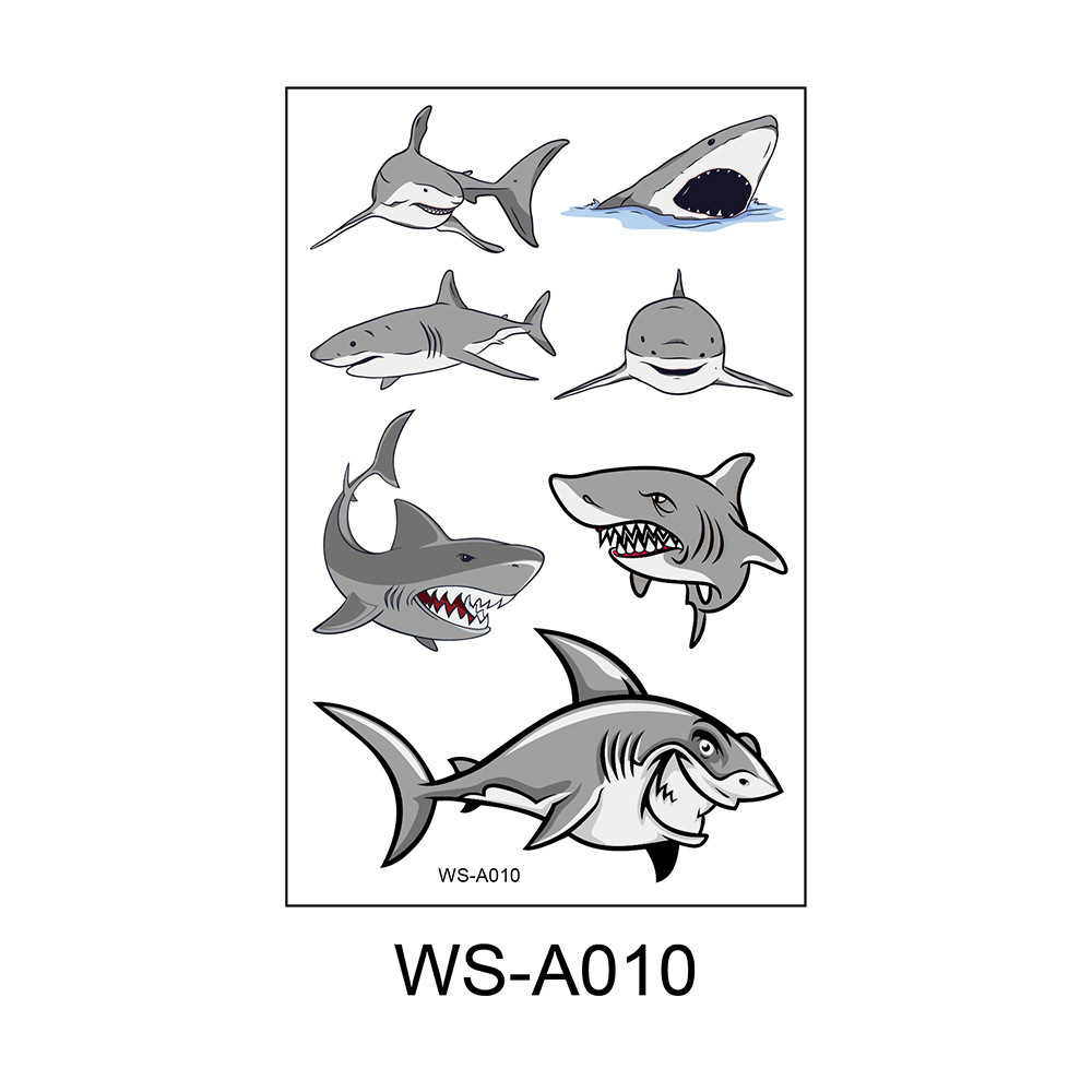 Picture of Spot Wholesale Children's Cartoon Original Tattoo Stickers Marine Animal Summer Tattoo Stickers Dolphin Shark Little Whale