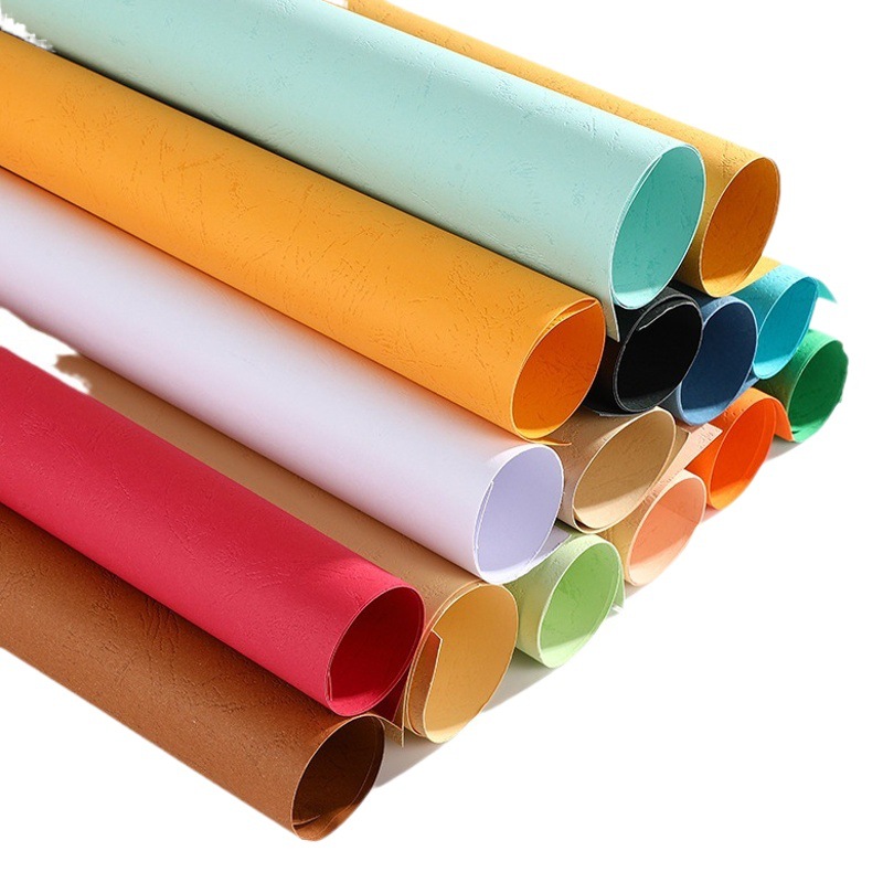 150G230G Thickeneded Colorful Leather Texture Paper Cover Handmade Binding Gift Packaging Printing Painting Discount