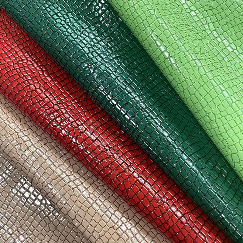 PVC embossed leather film stone grain mirror crocodile pattern PVC leather bags handbags leather wear-resistant leather