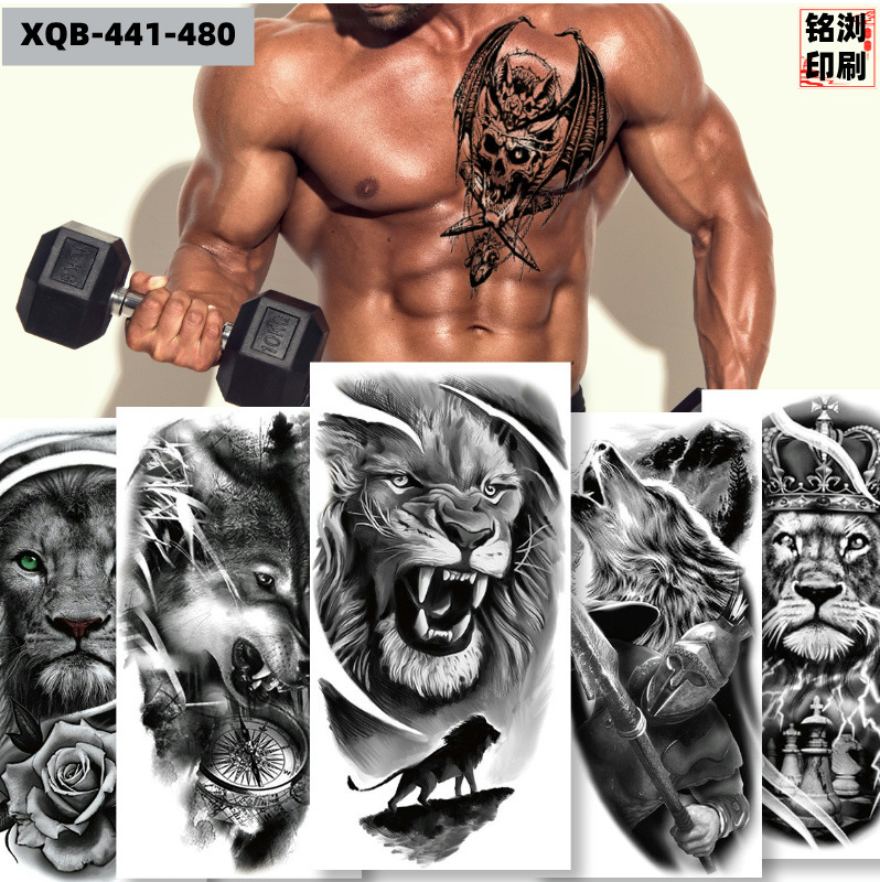 Picture of Small full arm flower arm bronzing glitter luminous painted tattoo stickers cross-border creative funny tattoo stickers manufacturers wholesale