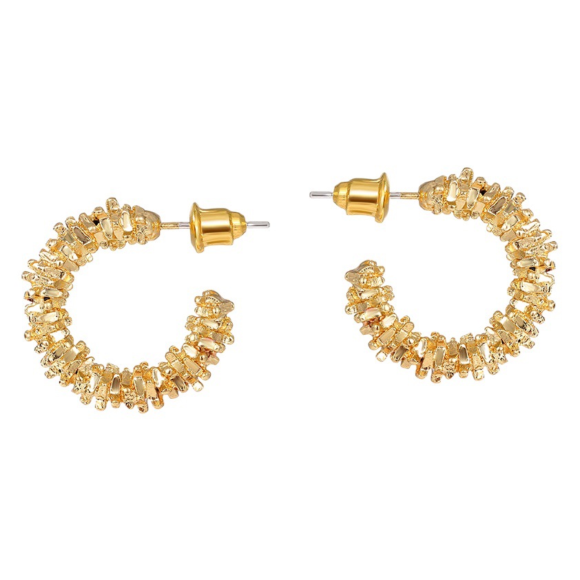 New Irregular C- shaped Broken Silver Ear Ring Ins Niche Design Sense Advanced Cold Style Ear Stud Silver Pin Earrings