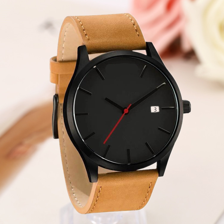 Simple Large Dial European and American Hot-selling Quartz Watch Fashion Casual Frosted Belt Calendar Men's Sports Watch