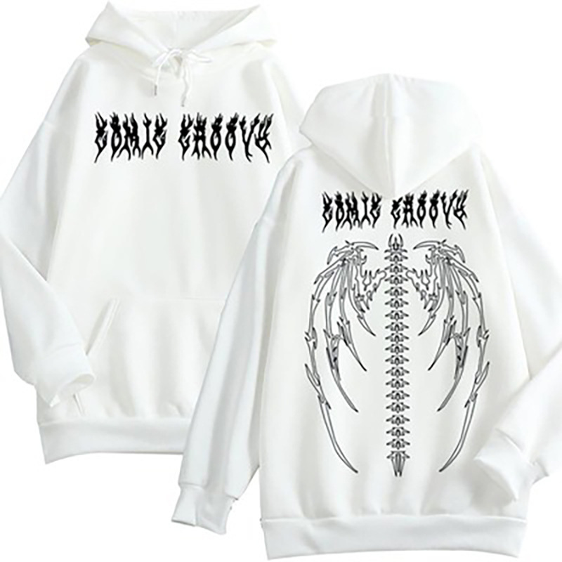 Picture of Autumn high street retro dark fashion brand y2g letter printed round neck thin sweater for men and women
