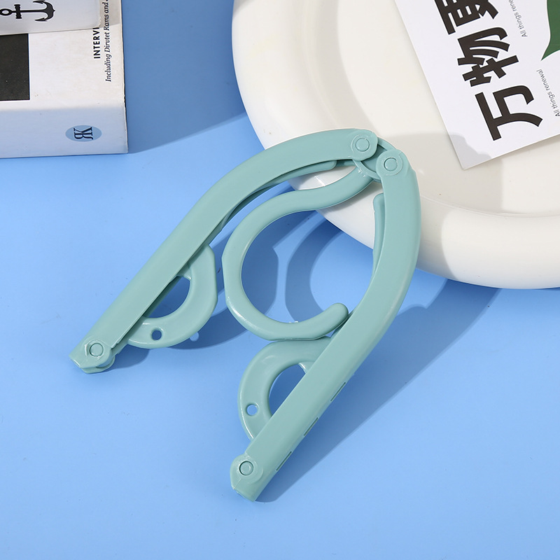 Picture of Folding Hanger Bold Travel Portable Pants Rack Household Non-Slip Drying Clothes Hanger Plastic Folding Hanger