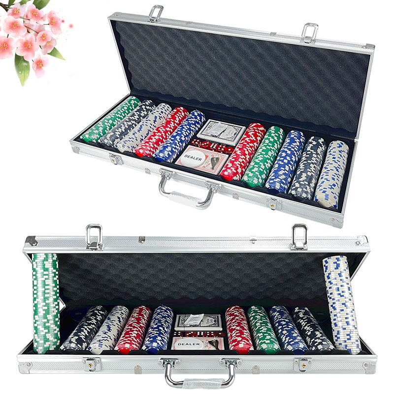Picture of Sample available] Yiqian can send Texas poker aluminum box suit 100/200/300/500 chips suit