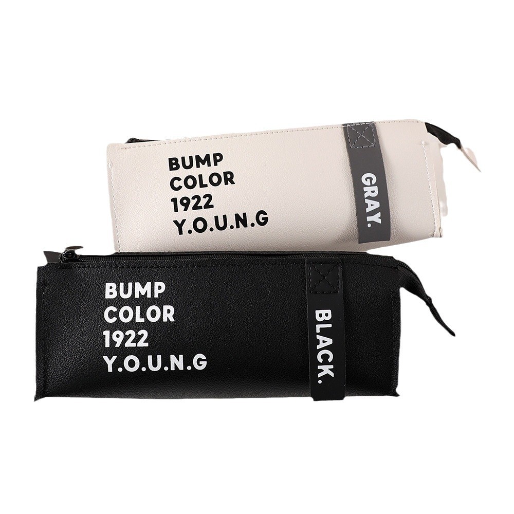 Picture of Korean Style Junior High School PU Leather Simple Large Capacity Pencil Case Student Women's Stationery Storage Bag Creative Stationery Box