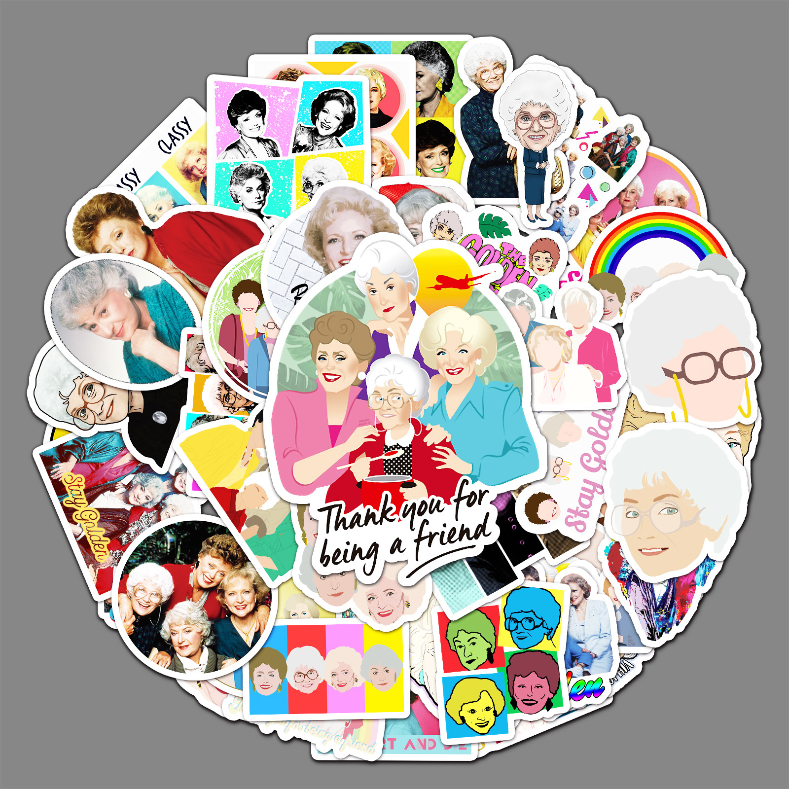50 golden girl graffiti personality cross-border US TV DIY skateboard motorcycle refrigerator mobile phone decoration stickers