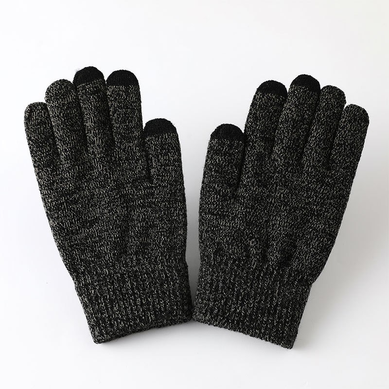 Picture of Knitted Gloves Autumn fleece-lined Thickened Touch Screen Knitted Riding Cold-proof Non-slip Offset Printing Winter Warm Gloves