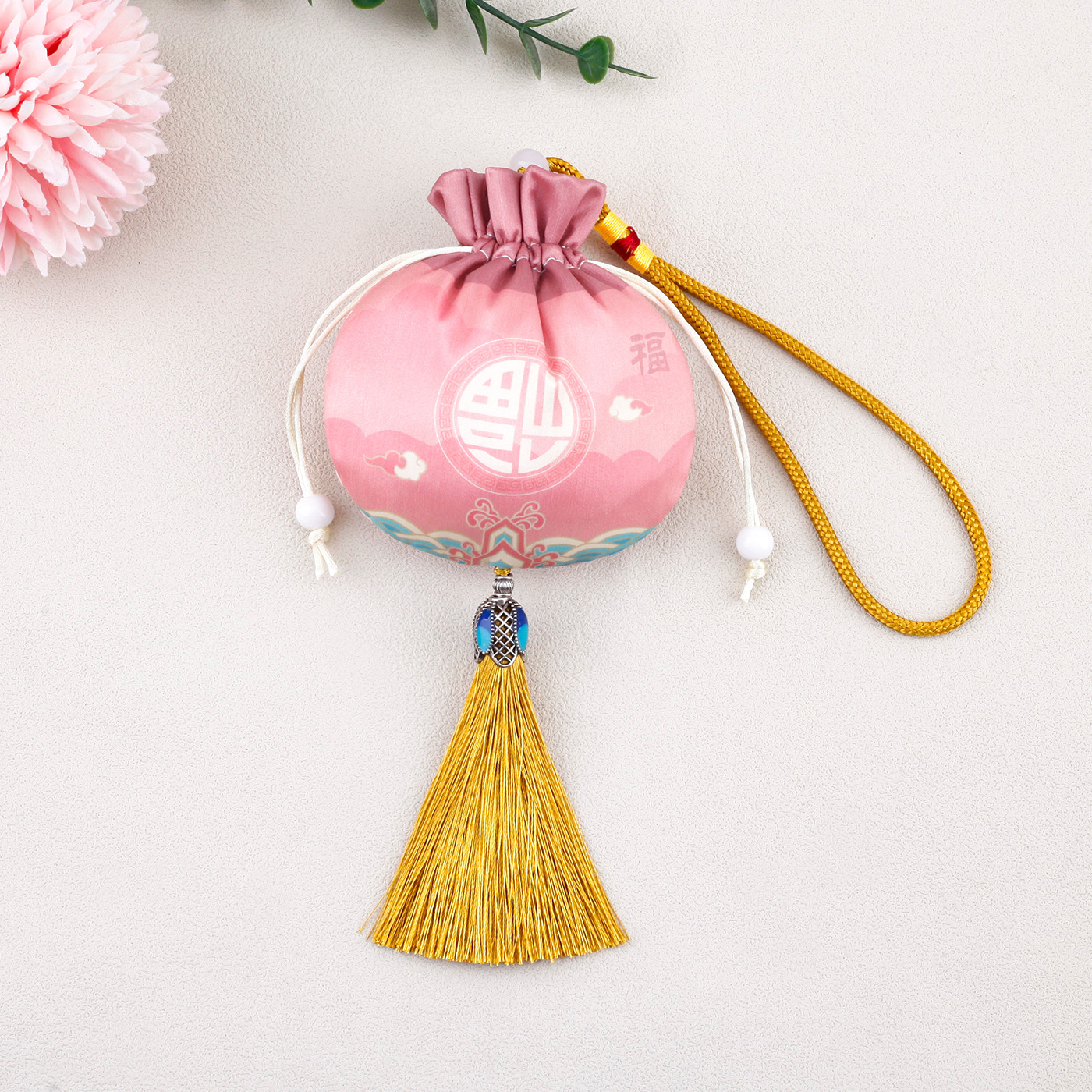 Picture of Qinggeng Dragon Boat Festival sachet empty bag antique embroidery printing purse portable decorative pendant sachet Hanfu sachet