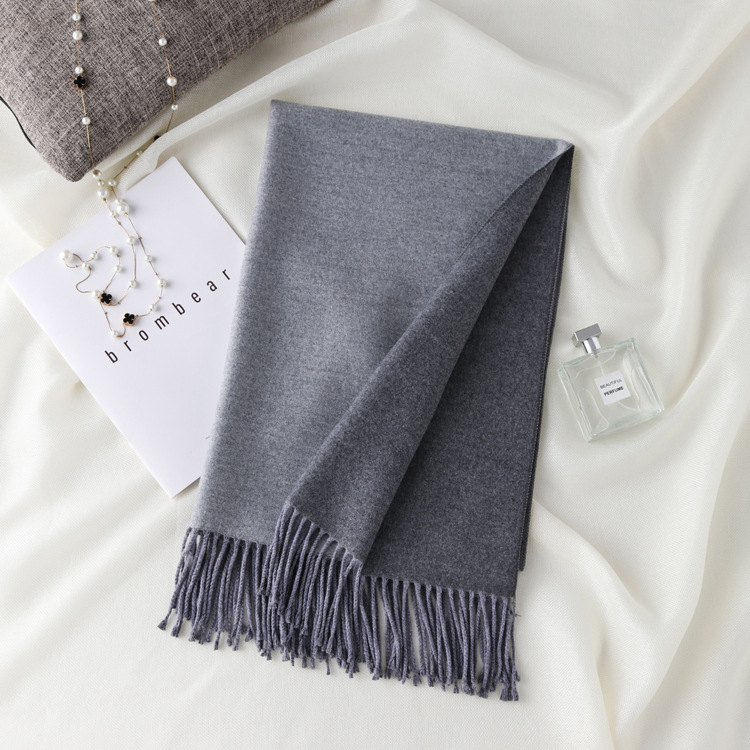 Picture of Korean export autumn and winter new high quality cashmere scarf women's long double-sided color matching shawl warm scarf women