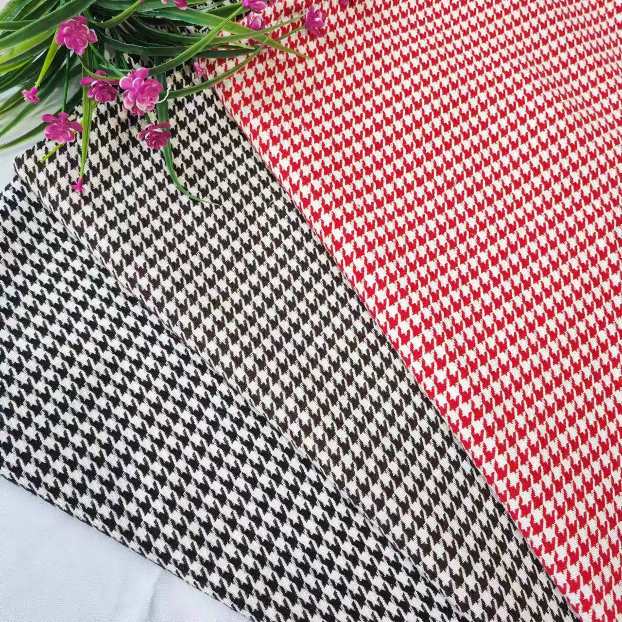 Picture of Shaoxing factory spot gold thread houndstooth fashion shoes and hats bags crafts woolen houndstooth wool fabric