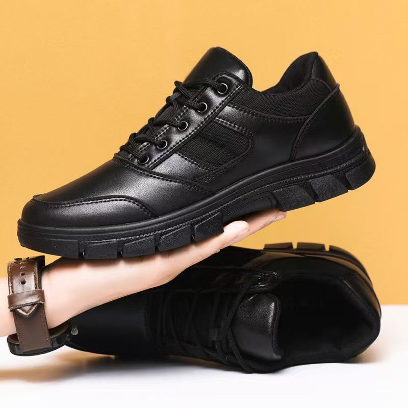 Sports Men's Shoes Spring Outdoor Training Shoes Casual Shoes Non-Slip Soft Sole Breathable Black Men's Shoes Leather Casual Shoes