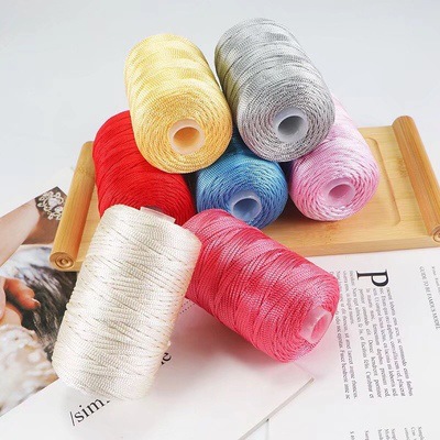 Fine Ice Silk ice hemp bright silk hollow light body thread summer sun hat hand woven diy hook bag slippers cushion wool thread