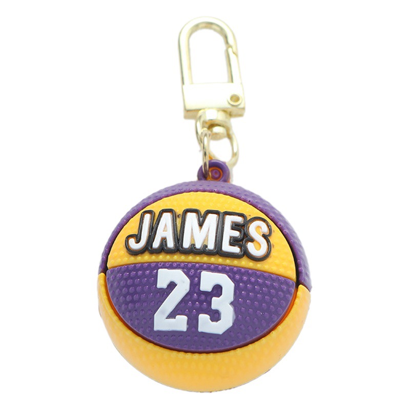 Star Kobe James Curry Basketball Model Keychain Pendant Creative Three-dimensional Basketball Student Schoolbag Hanging Ornaments