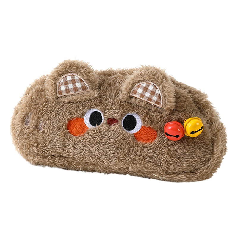Creative Cute Cartoon High Yan Value Original Puppy Plush Pencil Bag ins Large Capacity Stationery Bag Junior High School Girls