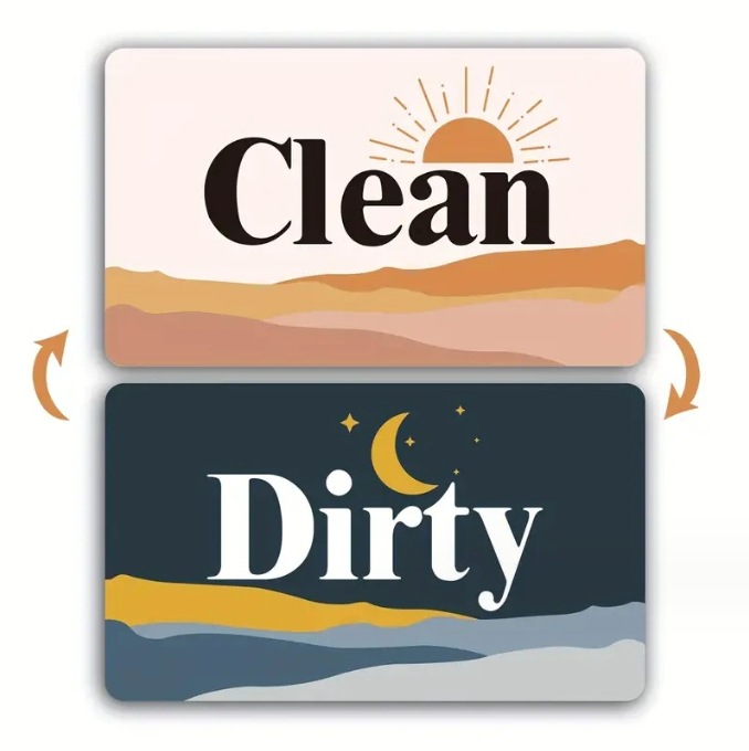 Picture of dirty clean magnetic refrigerator stickers for cross-border foreign trade new kitchen dishwasher refrigerator decoration magnetic stickers
