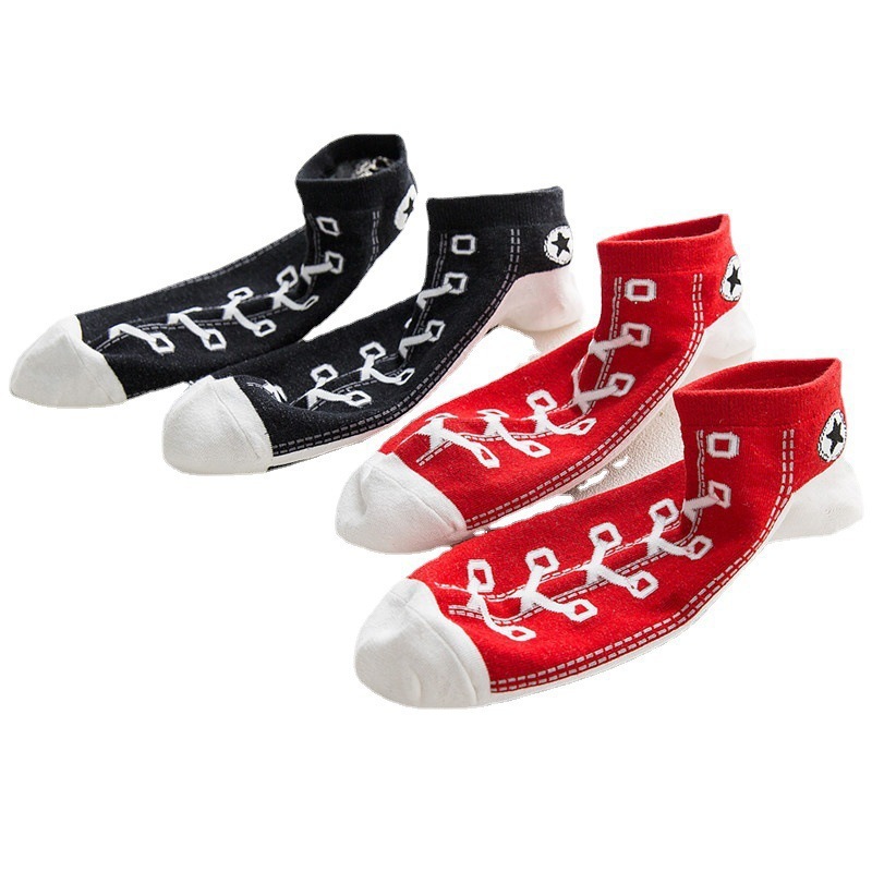 Picture of Cross-Border Spring and Summer Fashion Breathable Shoelace Boat Socks Low-Cut Short-Tube Personalized Ins Sneakers Trendy Sports Shoes Socks