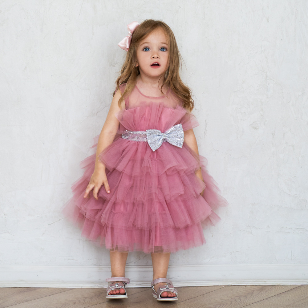 Picture of Cross-border Europe and the United States New Baby Dress Baby One-year-old Puffy Cake Birthday Dress Children's Mesh Princess Dress