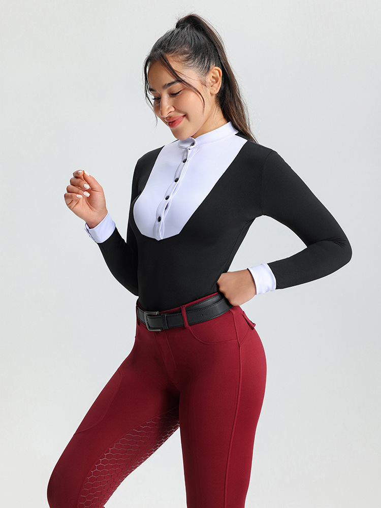 wontto professional quick-dry equestrian training graded long-sleeve T-shirts for women, autumn T-shirts, equestrian uniforms, equipment factory direct orders