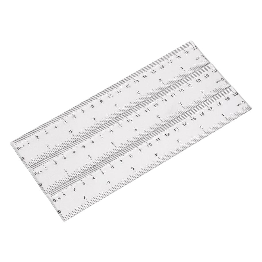 20cm plastic transparent straight art tools student stationery plastic ruler single OPP bag foreign trade Wholesale