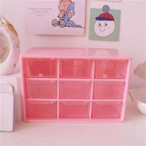 Picture of ins Han Feng Jiugongge Storage Student Hand Account Transparent Drawer Desktop Storage Organizer Dormitory Storage Box