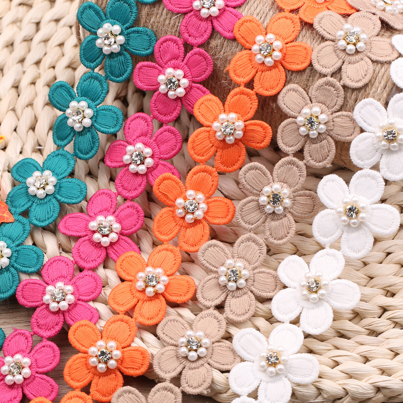 Small Flower Lace White Water Soluble Lace All Match Clothes Skirt Decorative Fabric Accessories Handmade diy Material