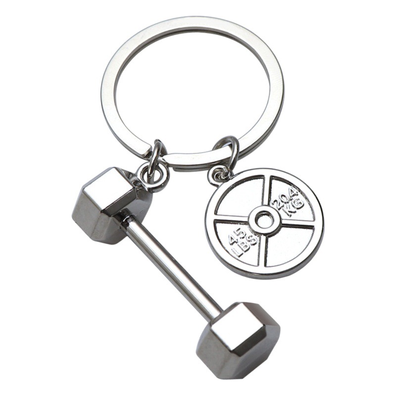 Men's Fitness Dumbbell Keychain Bag Accessories Dumbbell Pendant Sports Club Activity Gift Barbell Pendant